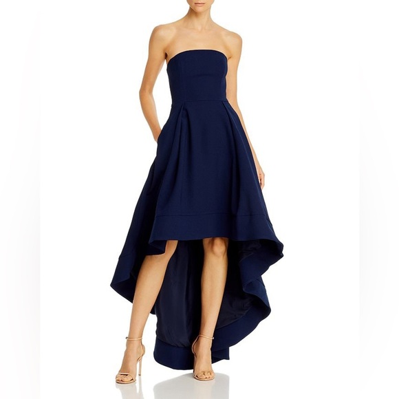 C/MEO Collective Navy Blue Ball Gown Gala Prom Homecoming Wedding Maxi Dress L - Picture 2 of 11